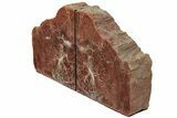 Tall, Arizona Petrified Wood Bookends - Brick Red #222156-1